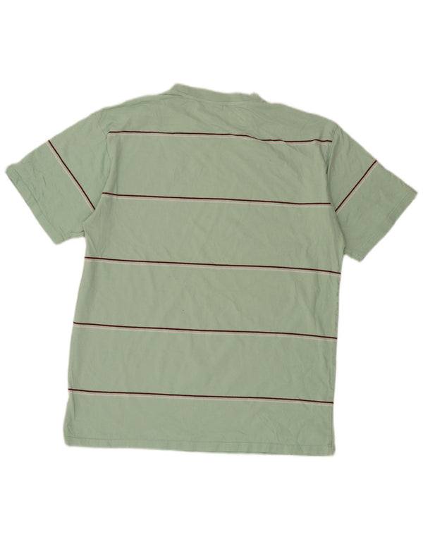 Santa Cruz Mens Loose Fit T-Shirt Top Large Green Striped Cotton