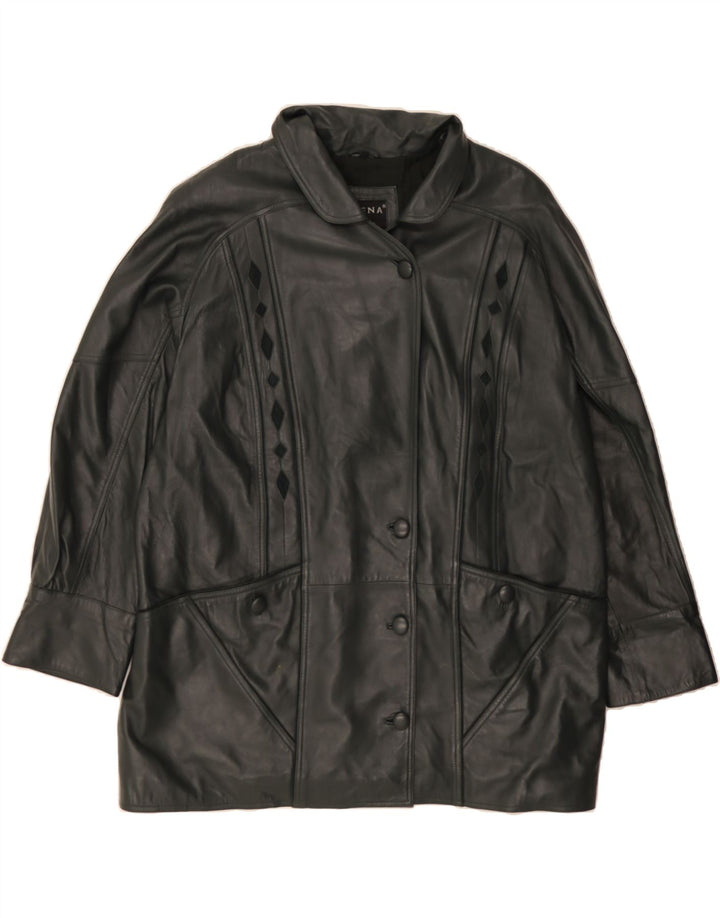 MORENA Womens Leather Jacket IT 54 3XL Black Leather Vintage Morena and Second-Hand Morena from Messina Hembry 