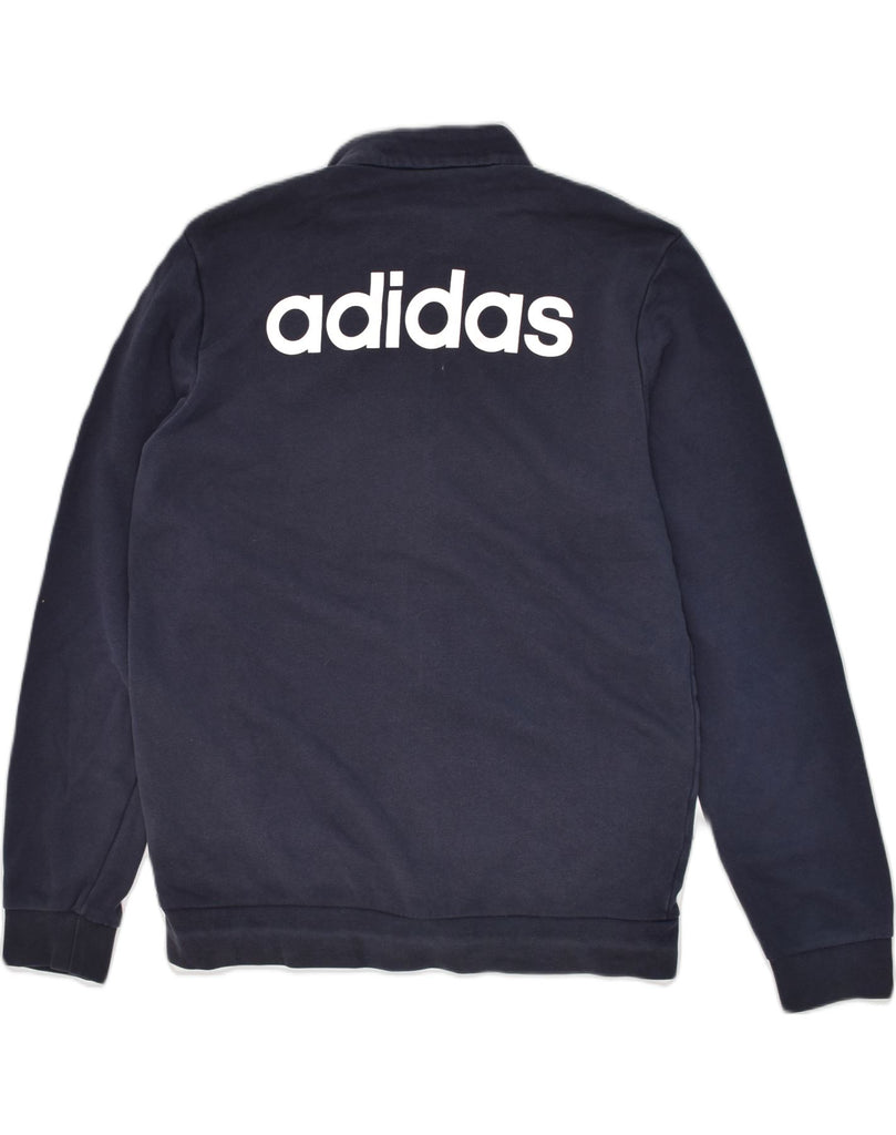 ADIDAS Mens Graphic Tracksuit Top Jacket Medium Navy Blue Cotton | Vintage Adidas | Thrift | Second-Hand Adidas | Used Clothing | Messina Hembry 