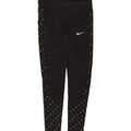NIKE Womens Dri Fit Leggings UK 10 Small Black Polka Dot Vintage Nike and Second-Hand Nike from Messina Hembry 