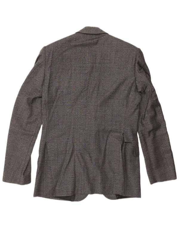 Reiss Mens 2 Button Blazer Jacket UK 38 Medium Grey Flecked Wool