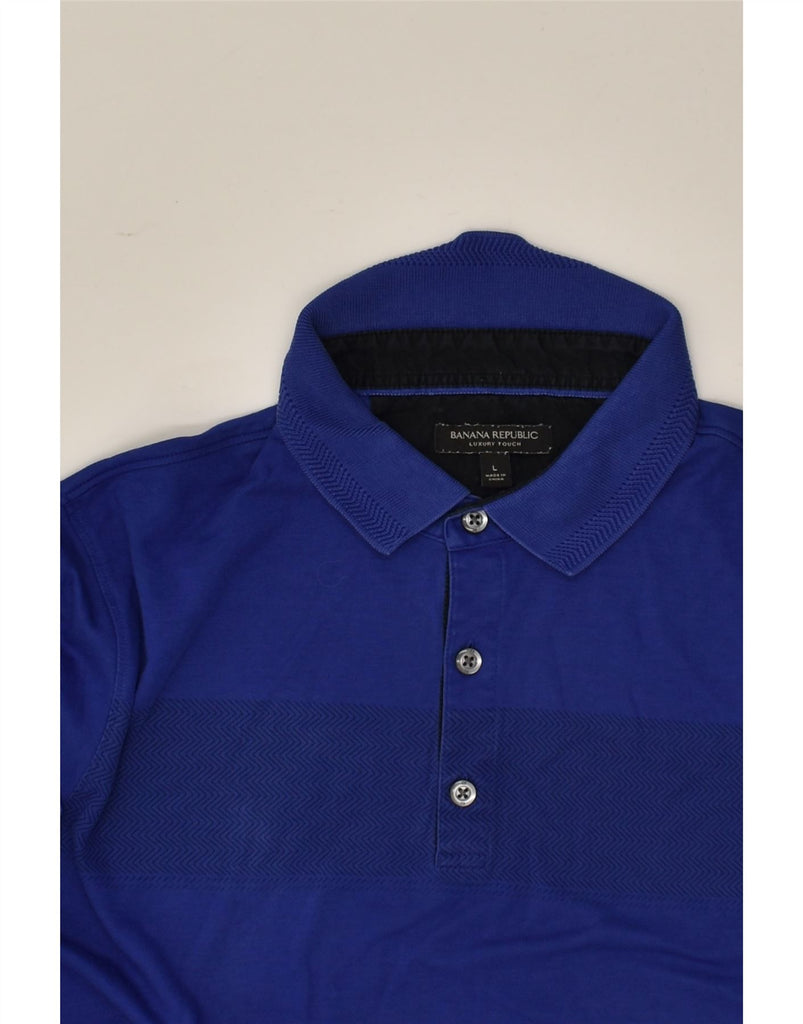 BANANA REPUBLIC Mens Polo Shirt Large Navy Blue Cotton | Vintage Banana Republic | Thrift | Second-Hand Banana Republic | Used Clothing | Messina Hembry 