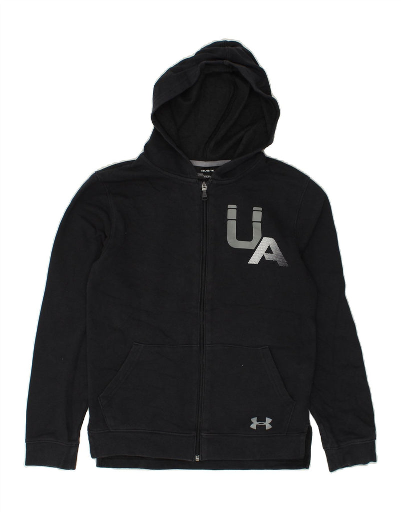 UNDER ARMOUR Boys Graphic Zip Hoodie Sweater 15-16 Years XL Black | Vintage Under Armour | Thrift | Second-Hand Under Armour | Used Clothing | Messina Hembry 