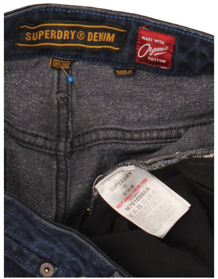 Superdry Mens Slim Jeans W32 L30 Navy Blue Cotton