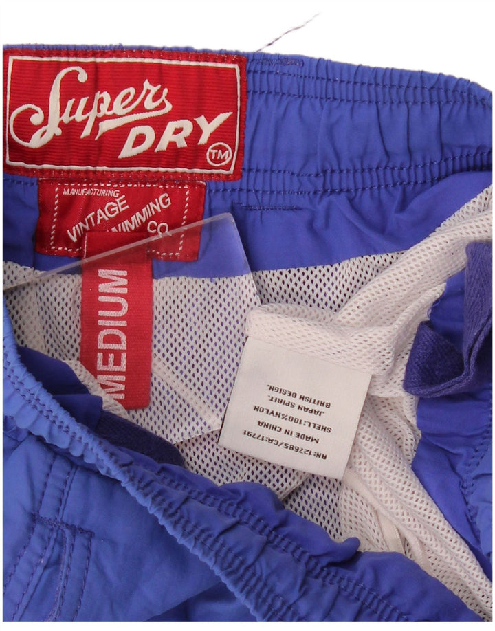SUPERDRY Mens Swimming Shorts Medium Blue Nylon