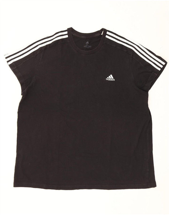 Adidas Mens T-Shirt Top 2XL Black Cotton