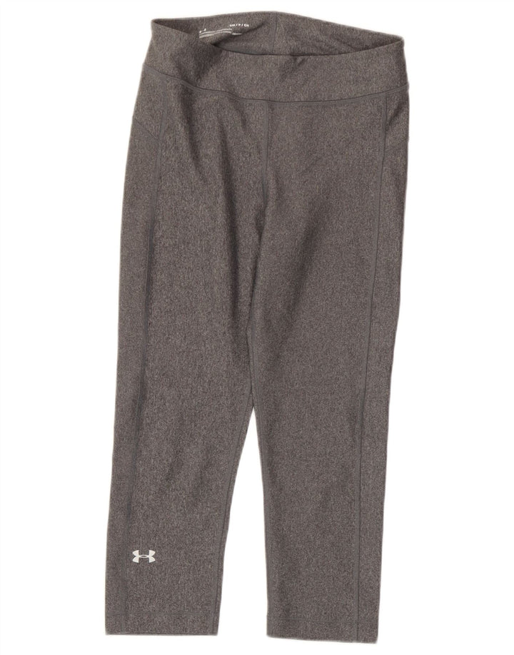 Under Armour Womens Heat Gear Capri Leggings UK 8 Small  Grey Polyester