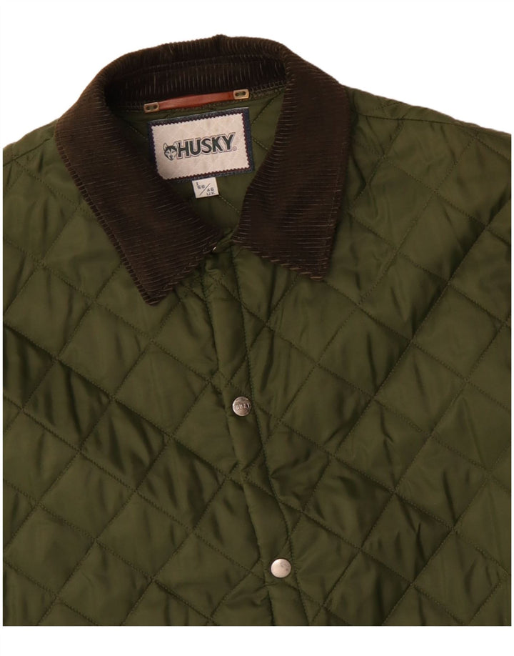 Husky Mens Quilted Jacket UK 46 3XL Green Polyamide