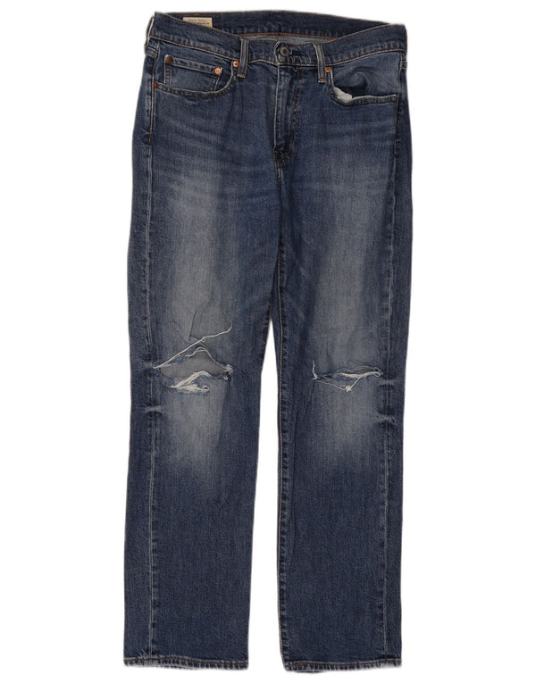 Levi's Mens 514 Distressed Straight Jeans W32 L30 Blue Cotton