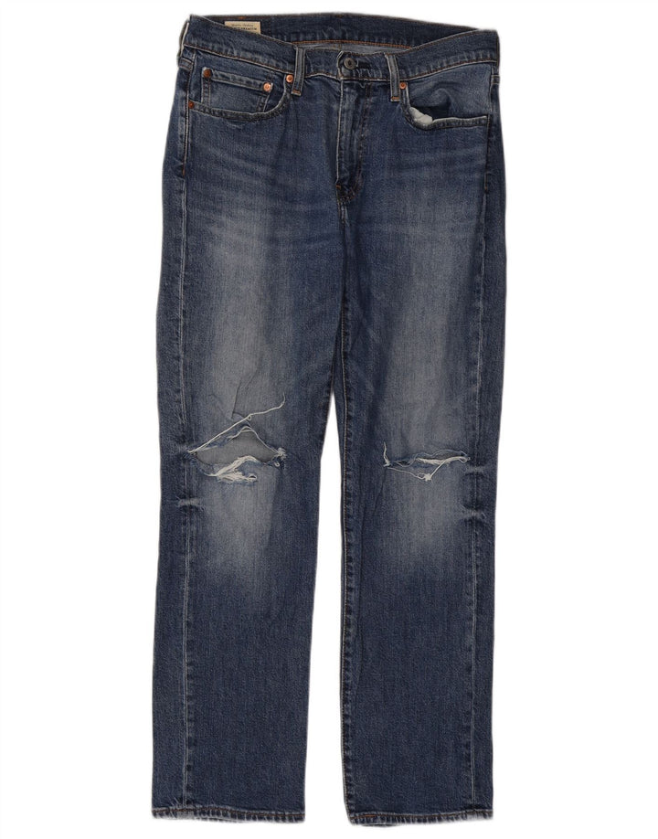 Levi's Mens 514 Distressed Straight Jeans W32 L30 Blue Cotton