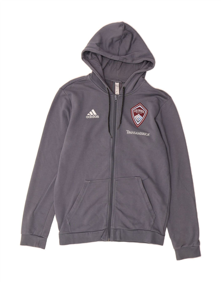 ADIDAS Mens Colorado Rapids Zip Hoodie Sweater Medium Grey Cotton Vintage Adidas and Second-Hand Adidas from Messina Hembry 