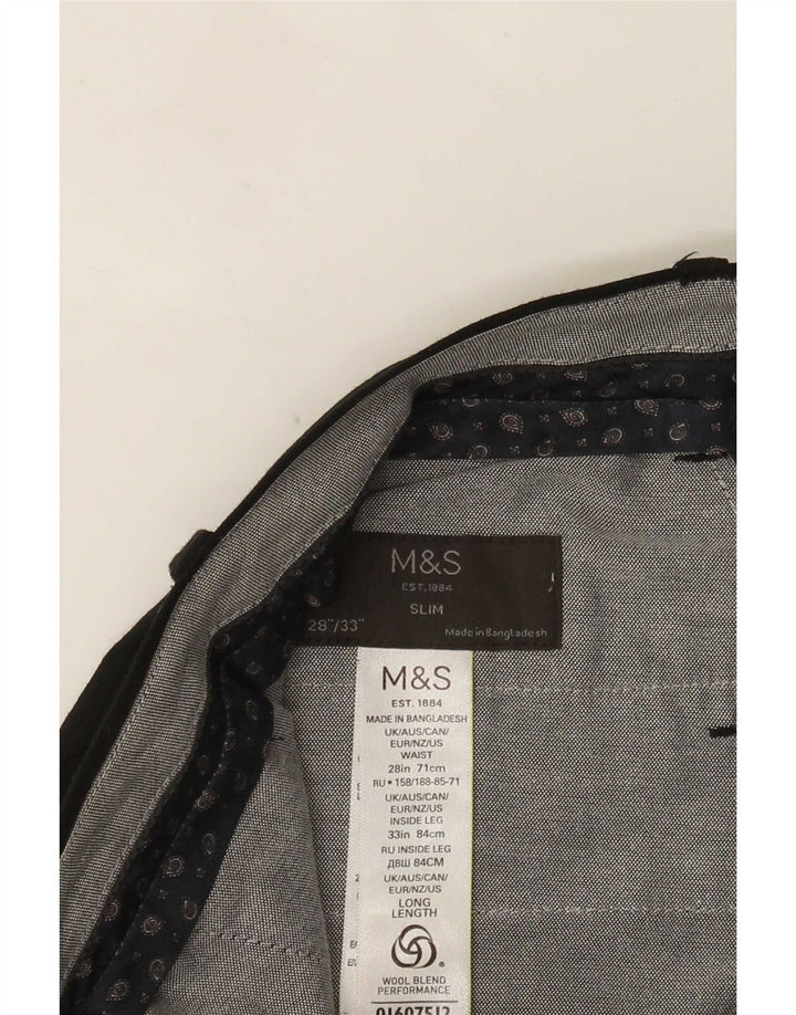 Marks & Spencer Womens Performance Slim Suit Trousers W28 L33 Black