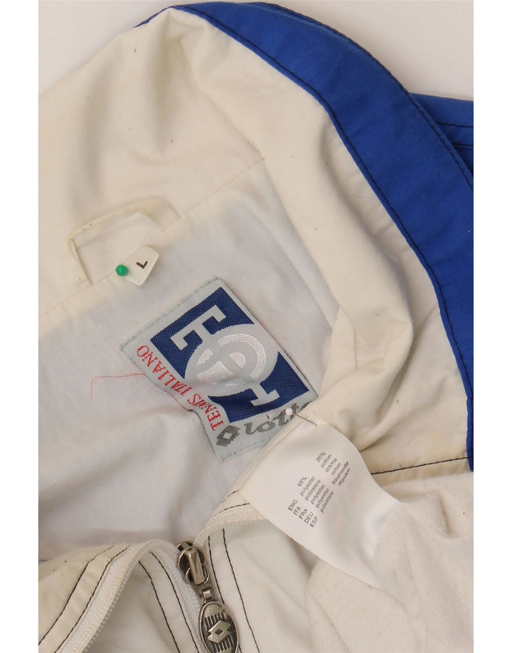 Lotto Mens Graphic Tracksuit Top Jacket Large Blue Colourblock Polyester
