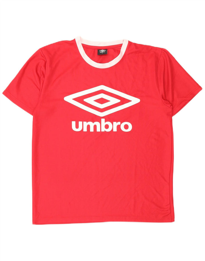 Umbro Womens Graphic T-Shirt Top UK 16 Large Red Polyester