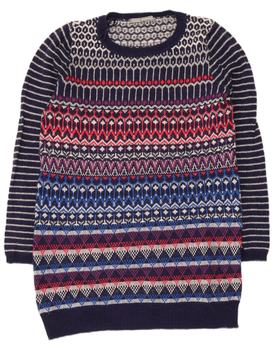 Marks & Spencer Womens Crew Neck Jumper Sweater UK 12 Medium Multicoloured