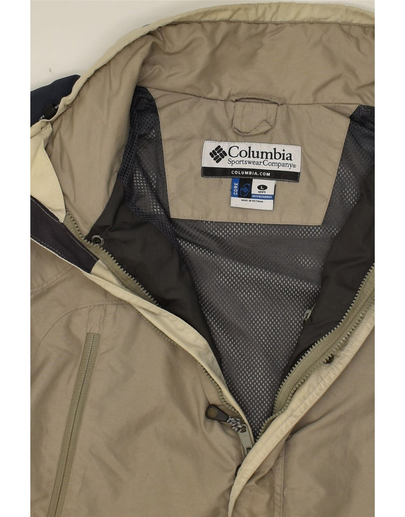 COLUMBIA Mens Core Rain Jacket UK 40 Large Grey Colourblock Nylon | Vintage Columbia | Thrift | Second-Hand Columbia | Used Clothing | Messina Hembry 