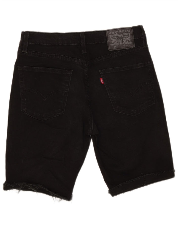 LEVI'S Womens 511 Denim Shorts W30 Medium  Black Cotton