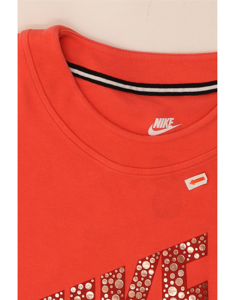 NIKE Womens Oversized Graphic T-Shirt Dress UK 10 Small Red Cotton Vintage Nike and Second-Hand Nike from Messina Hembry 