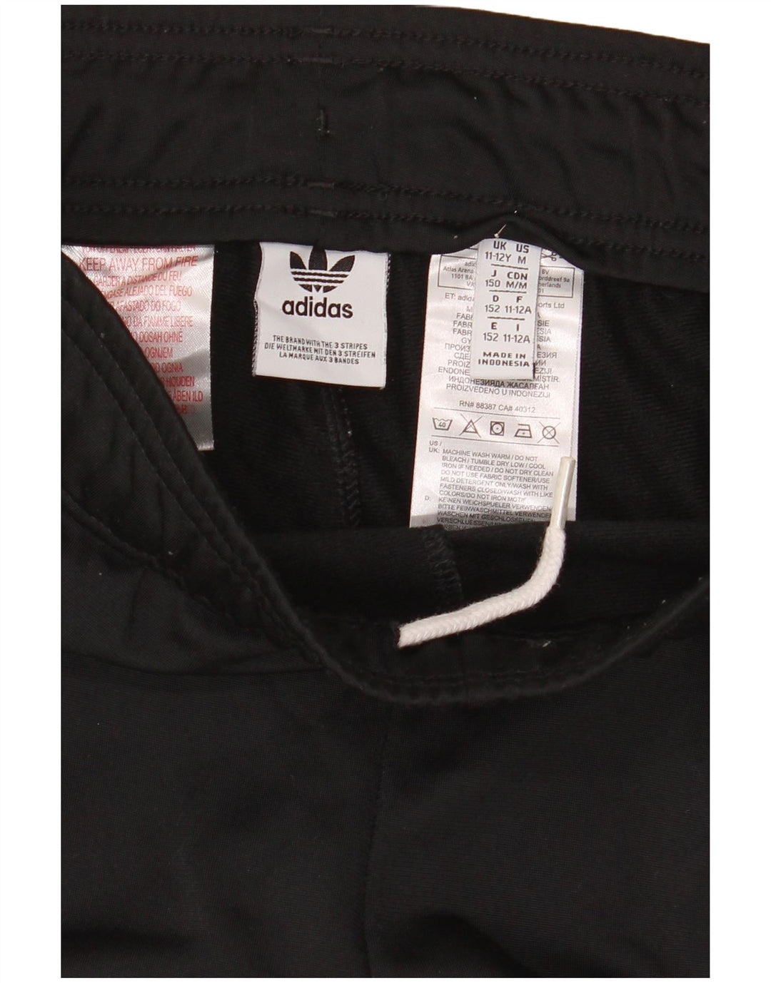 Adidas Boys Tracksuit Trousers Joggers 11-12 Years  Black Polyester