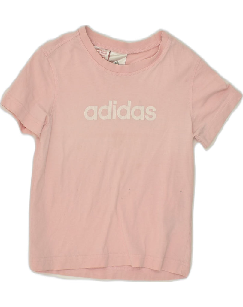 ADIDAS Girls Graphic T-Shirt Top 7-8 Years Pink Cotton | Vintage Adidas | Thrift | Second-Hand Adidas | Used Clothing | Messina Hembry 