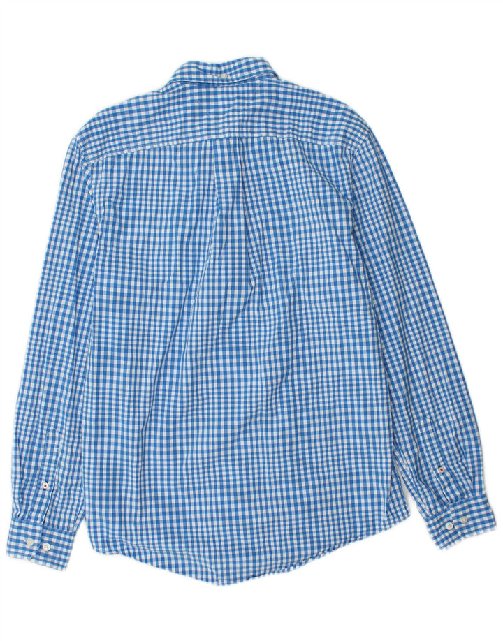 TOMMY HILFIGER Mens Shirt Medium Blue Gingham Cotton