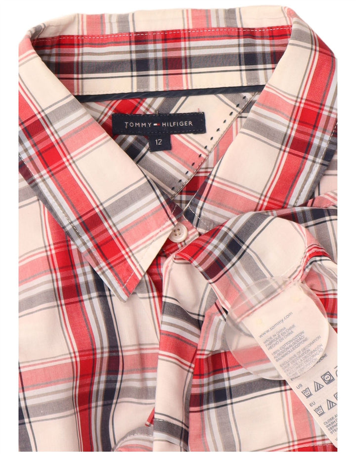 Tommy Hilfiger Womens Shirt US 12 Large Red Check Cotton