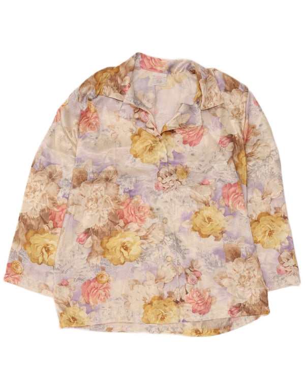 Vintage Womens Long Sleeve Shirt IT 48 XL Multicoloured Floral