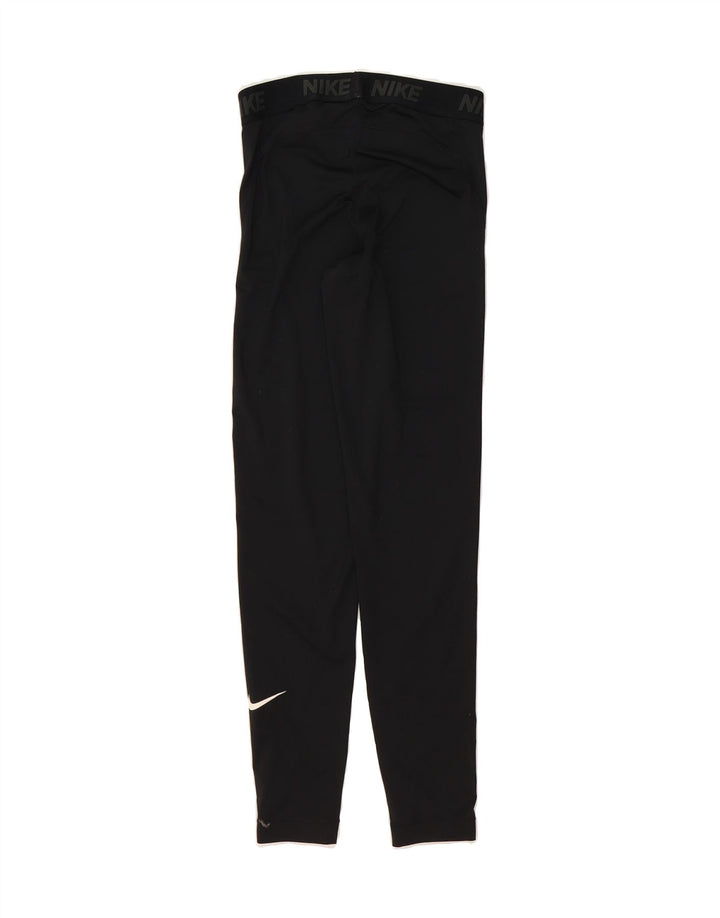 NIKE Womens Dri Fit Graphic Leggings UK 10 Small Black Polyester Vintage Nike and Second-Hand Nike from Messina Hembry 