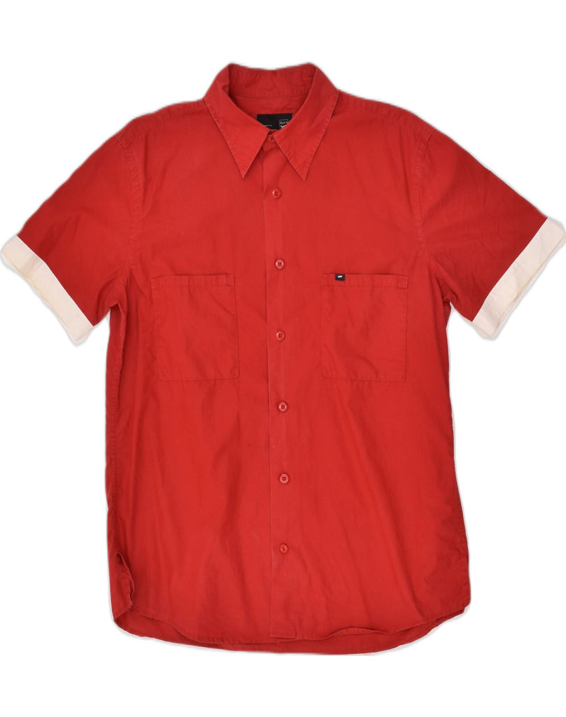 GAS Mens Short Sleeve Shirt Large Red Cotton | Vintage Gas | Thrift | Second-Hand Gas | Used Clothing | Messina Hembry 