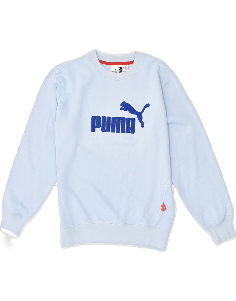 PUMA Boys Loose Fit Graphic Sweatshirt Jumper 13-14 Years Blue Cotton | Vintage | Thrift | Second-Hand | Used Clothing | Messina Hembry 