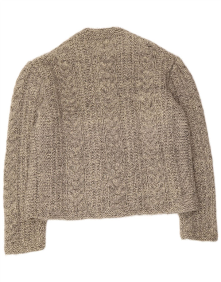 Vintage Mens Cardigan Sweater Large Grey