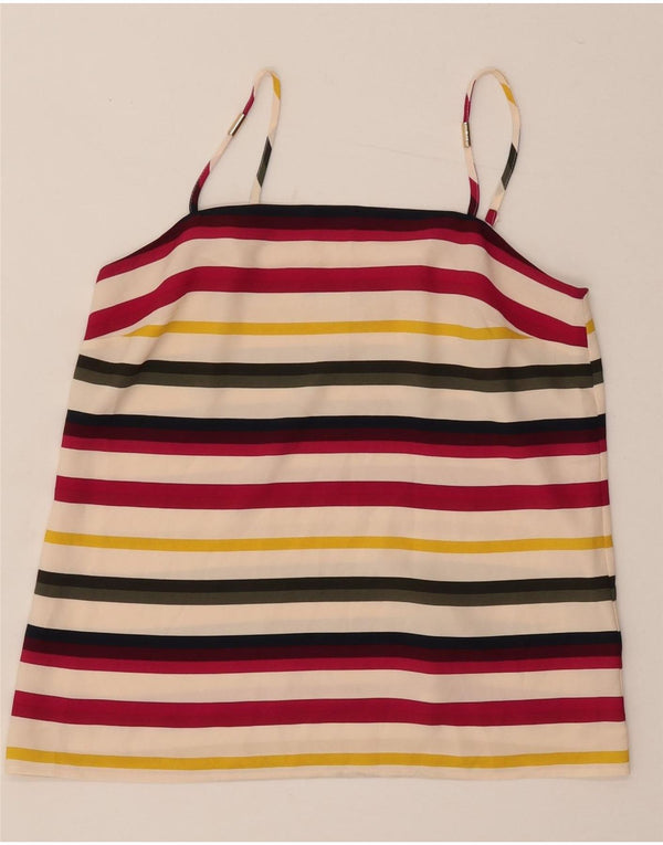 Oasis Womens Crop Cami Top UK 10 Small  Multicoloured Striped Polyester