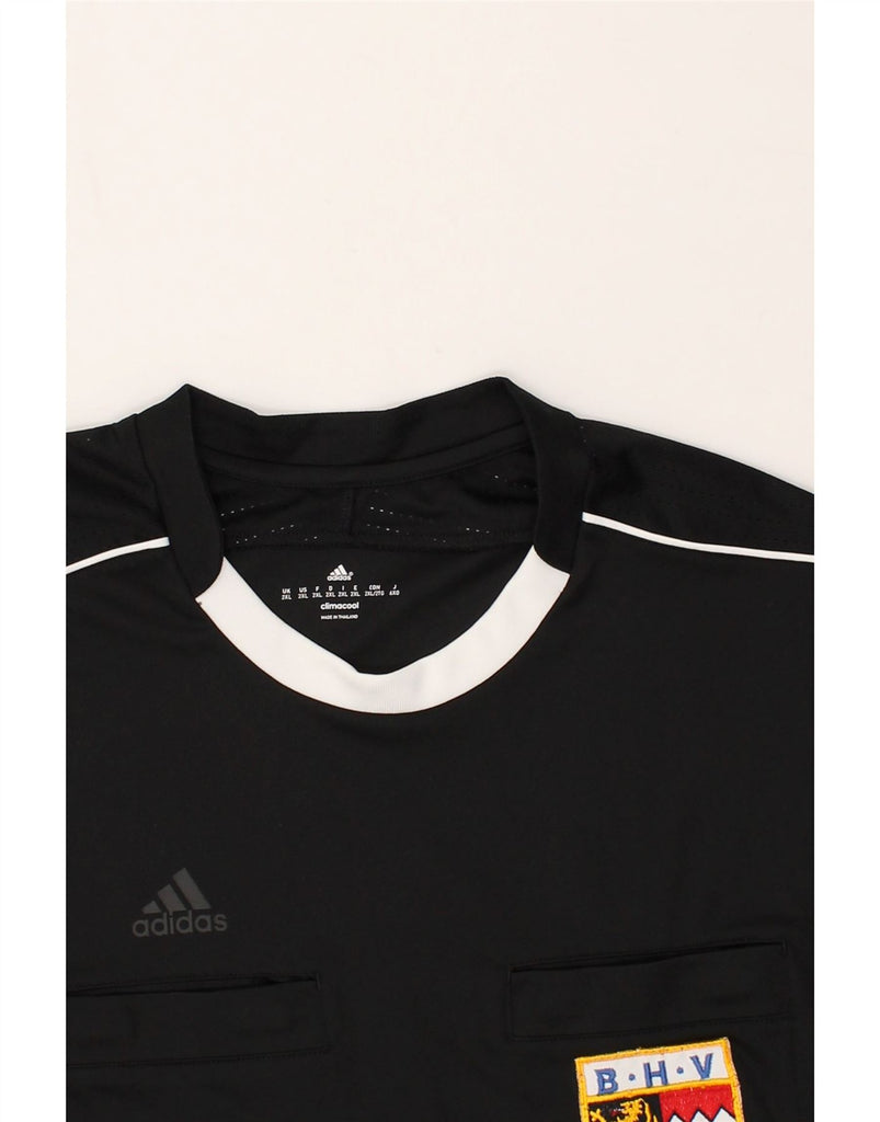 ADIDAS Mens Climacool Graphic T-Shirt Top 2XL Black Polyester | Vintage Adidas | Thrift | Second-Hand Adidas | Used Clothing | Messina Hembry 