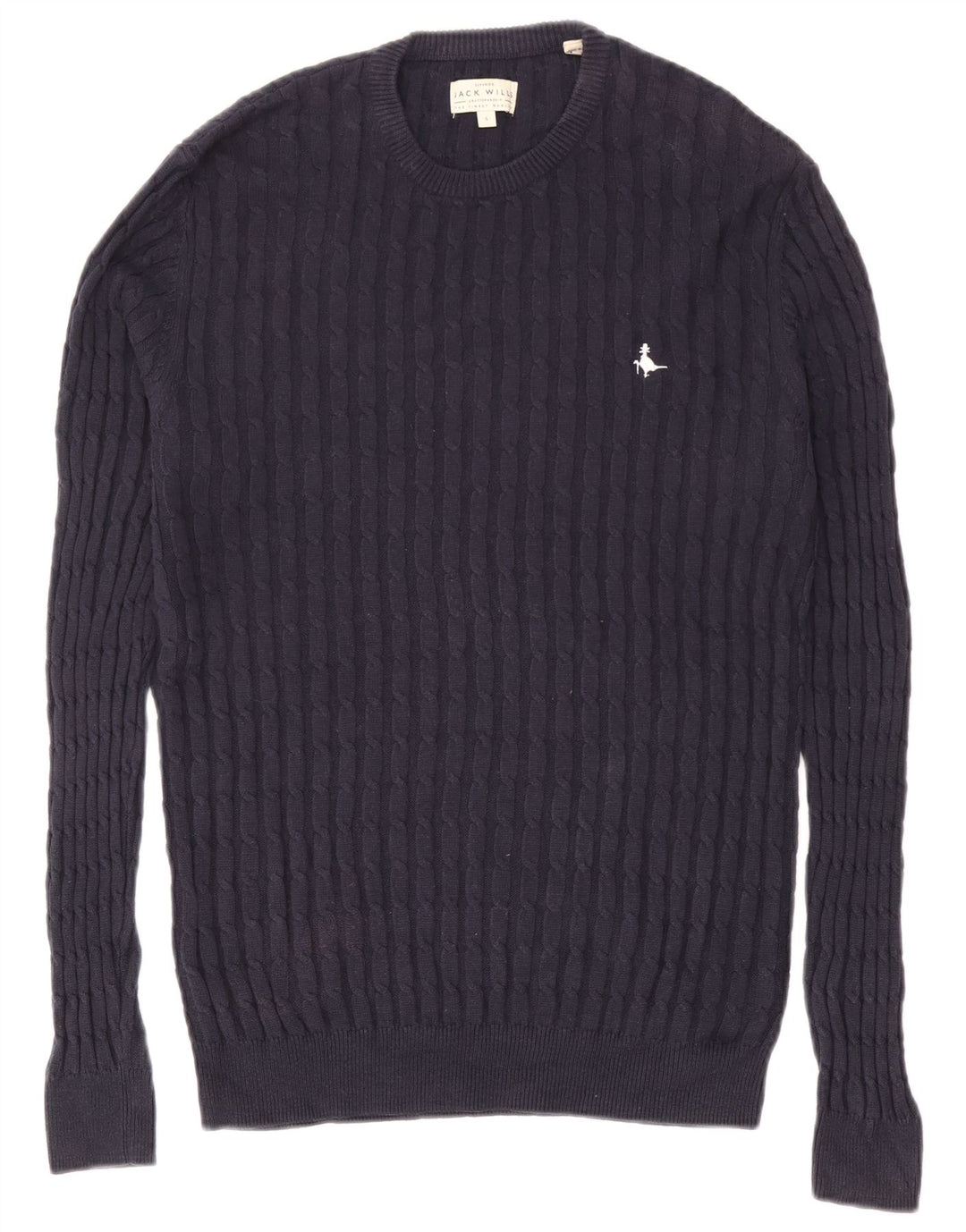 Jack Wills Mens Crew Neck Jumper Sweater Small Navy Blue Cotton