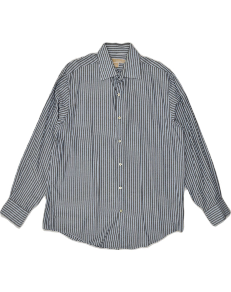 MICHAEL KORS Mens Shirt Large Blue Striped Cotton | Vintage Michael Kors | Thrift | Second-Hand Michael Kors | Used Clothing | Messina Hembry 