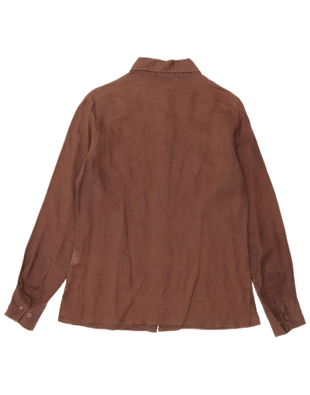 CONTE OF FLORENCE Womens Shirt UK 10 Small Brown Linen