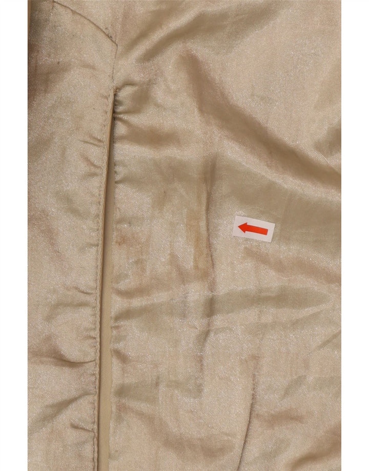 OLLY & CO Womens Leather Coat UK 10 Small  Beige Leather