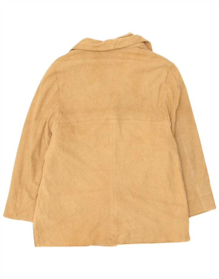 Vintage Womens Suede Jacket IT 44 Medium Beige