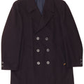 Vintage Mens Pea Coat IT 52 XL Navy Blue Viscose