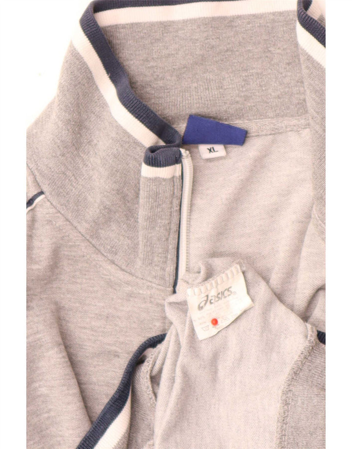 Asics Mens Graphic Tracksuit Top Jacket XL Grey Polyester Sports