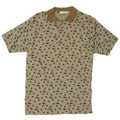 Cacharel Mens Abstract Pattern Polo Shirt Large Khaki Cotton
