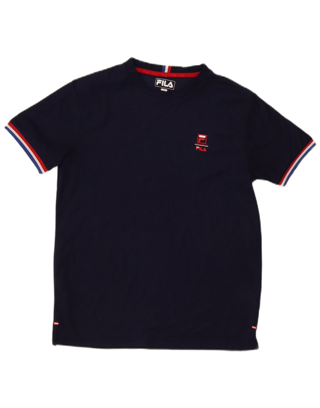 Fila Mens T-Shirt Top Small Navy Blue Polyester