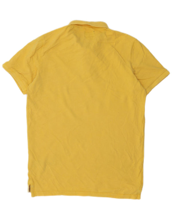 Superdry Mens Polo Shirt Large Yellow Cotton