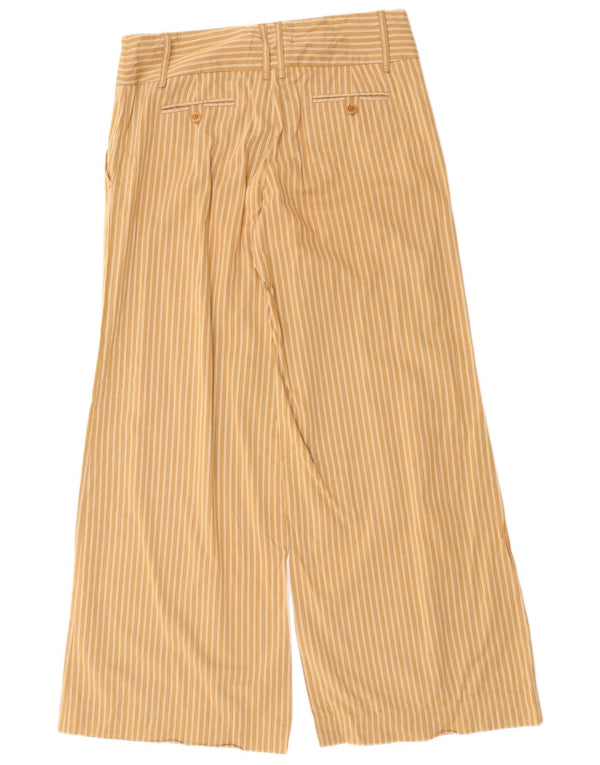 MAX MARA Womens Wide Leg Casual Trousers US 10 Large W34 L32 Brown Striped