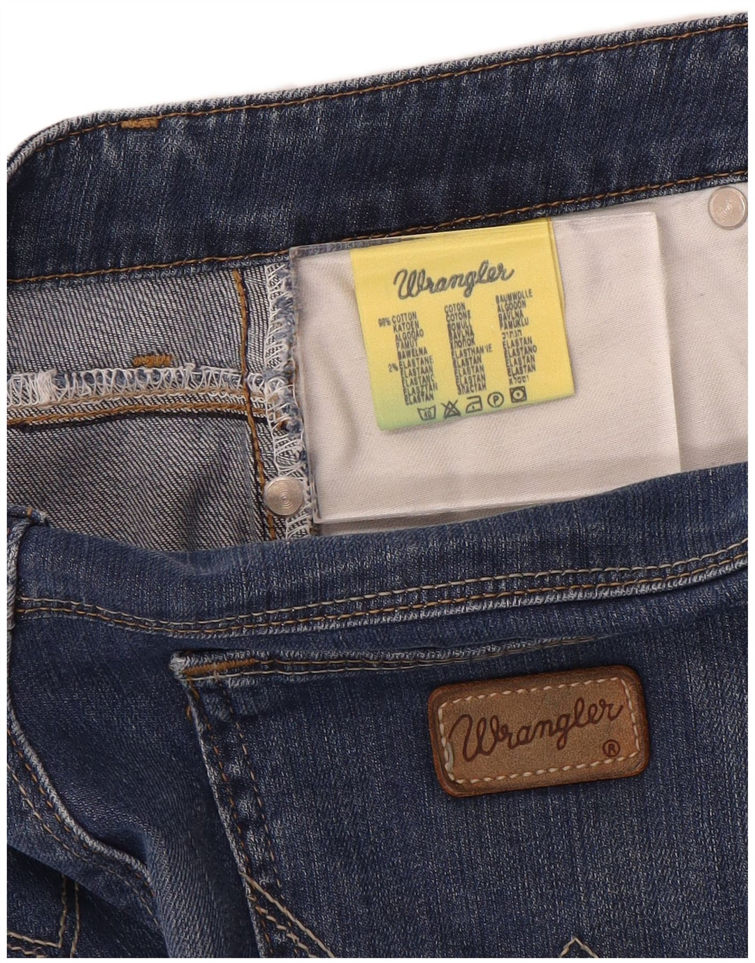 Wrangler Womens Curvy Bootcut Jeans W32 L30 Blue Cotton