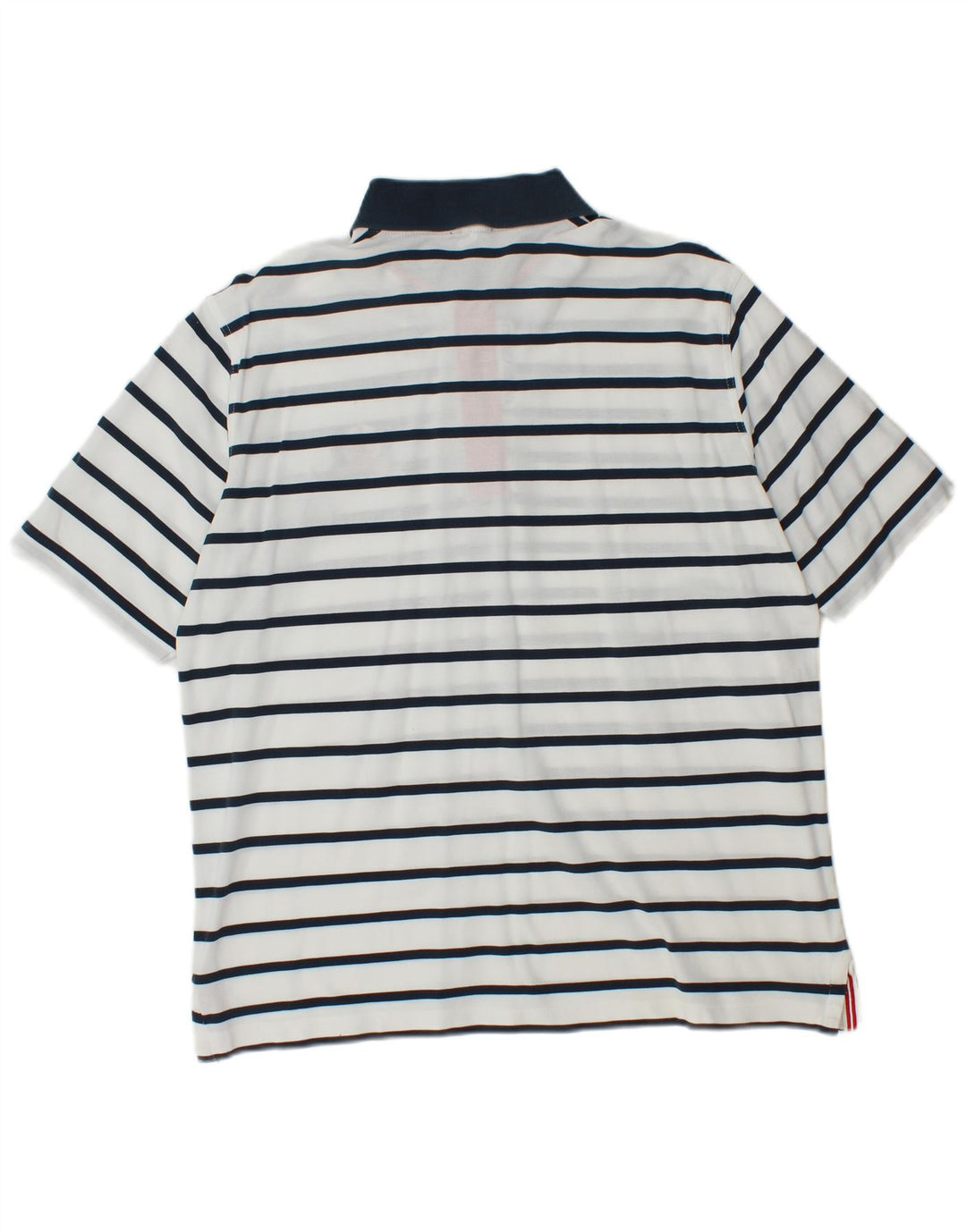 Amerigo Vespucci Mens Rugby Polo Shirt Large White Striped