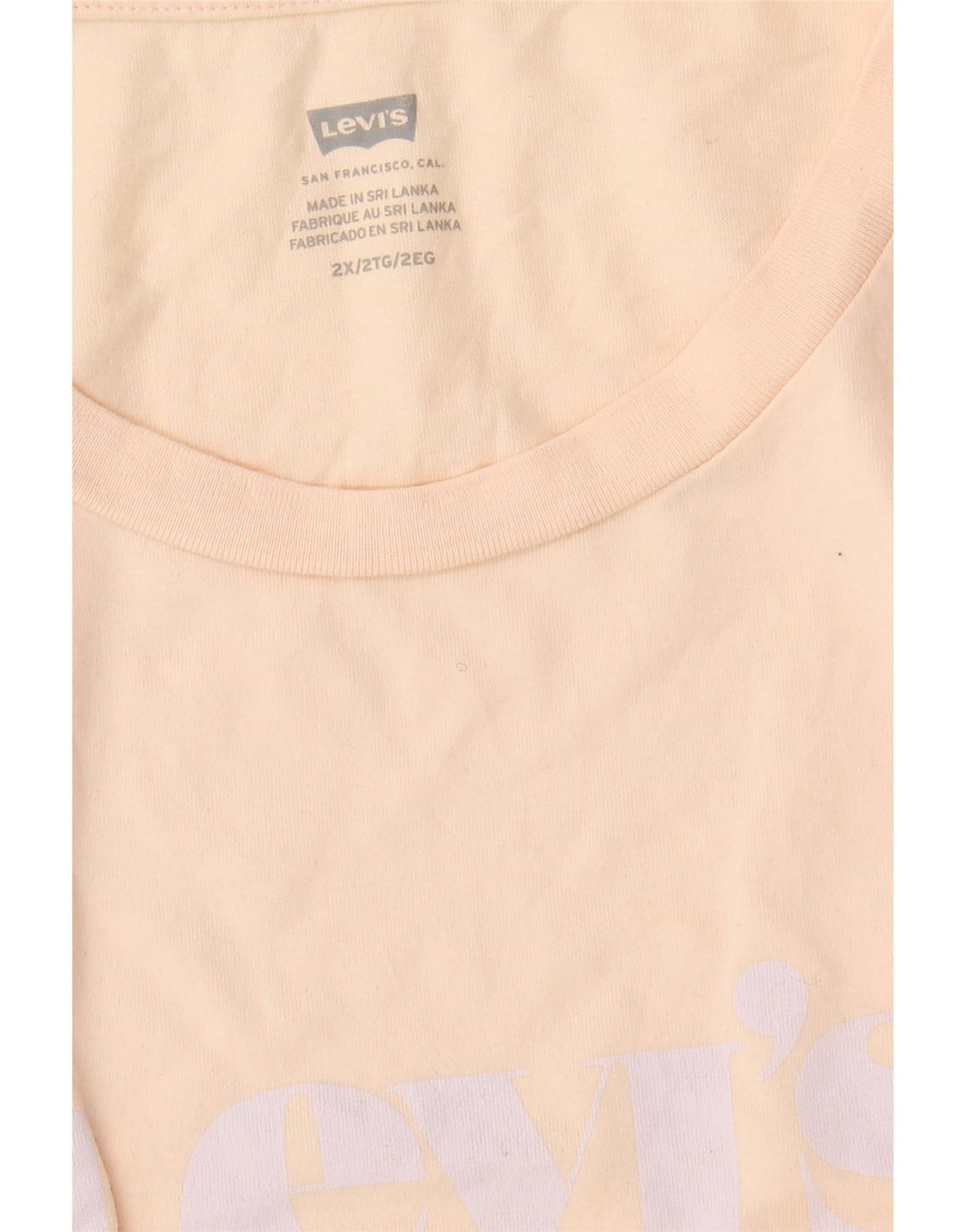 LEVI'S Womens Graphic T-Shirt Top UK 20 2XL Pink Vintage Levi's and Second-Hand Levi's from Messina Hembry 