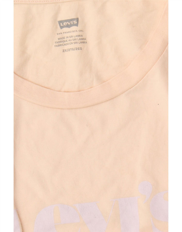 LEVI'S Womens Graphic T-Shirt Top UK 20 2XL Pink Vintage Levi's and Second-Hand Levi's from Messina Hembry 