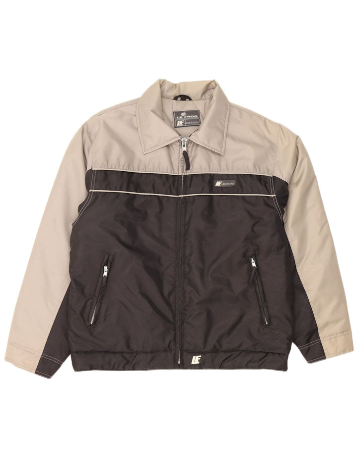 Le Frog Mens Padded Jacket IT 48/50 Medium Black Colourblock Polyester