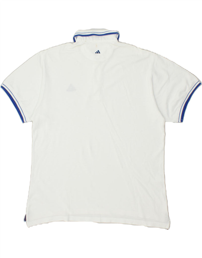 ADIDAS Mens Polo Shirt UK 44/46 Large White Cotton | Vintage Adidas | Thrift | Second-Hand Adidas | Used Clothing | Messina Hembry 